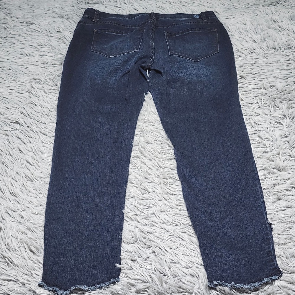 Kensie Jeans Skinny Jeans Women 10 10/30 Blue High Rise Ankle Frayed Hem Stretch - Picture 2 of 13
